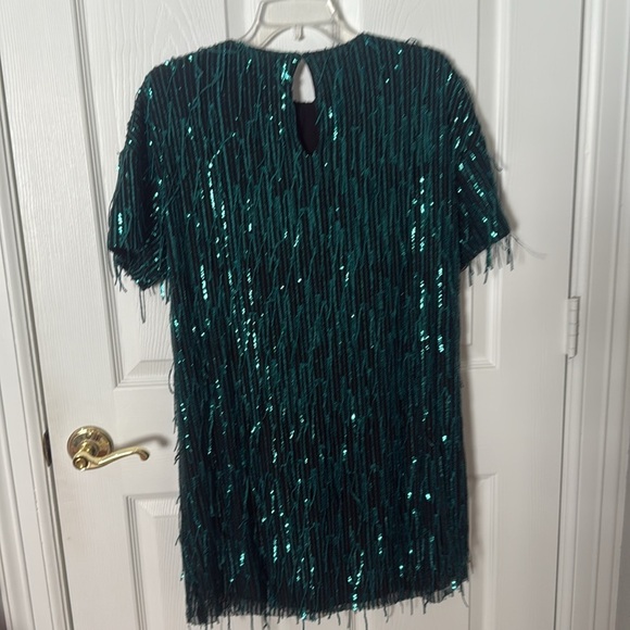 Zara Emerald Sequin Mini Dress size small - Picture 4 of 4
